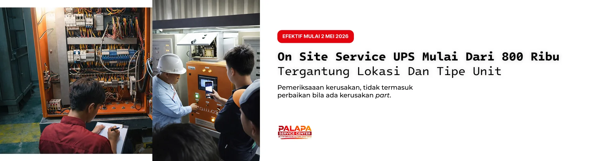 Pengumuman Perubahan Cost Jasa Servis UPS